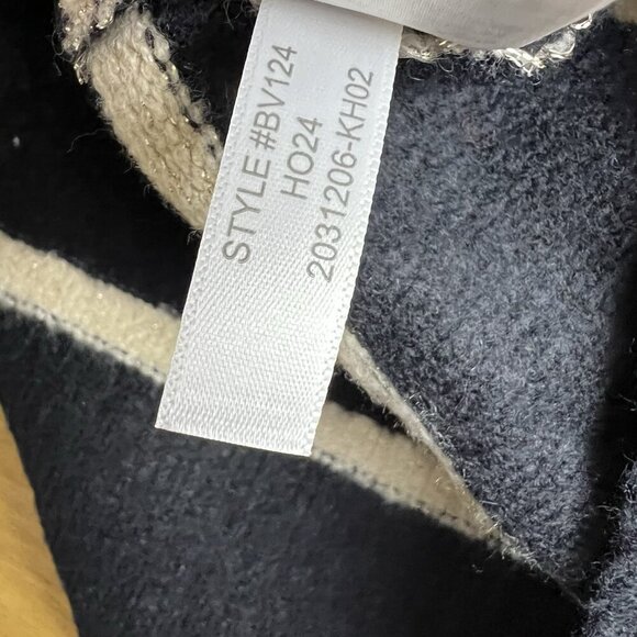 J. Crew Factory Shimmer Striped Crewneck Black Extra-Soft Yarn Size Medium NEW - Picture 11 of 13